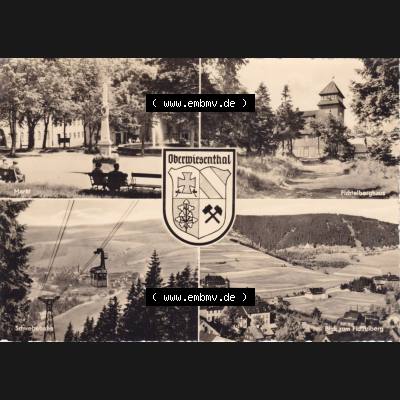 Ansichtskarte Bezirk Karl-Marx-Stadt, Landkreis Annaberg, Stadt Oberwiesenthal Markt, Fichtelberghaus, Schwebebahn, Blick zum Fichtelberg. Ansichtskarte bzw.... Sammlung