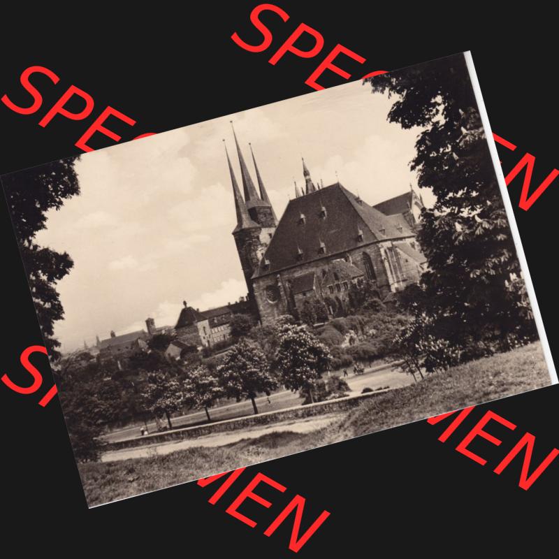 Ansichtskarte Bezirk Erfurt, Stadtkreis Erfurt, Stadt Erfurt Der Dom vom Petersberg aus gesehen. Ansichtskarte bzw. Postkarte aus DDR-Zeiten der Deutschen Demokratischen Republik... Sammlung