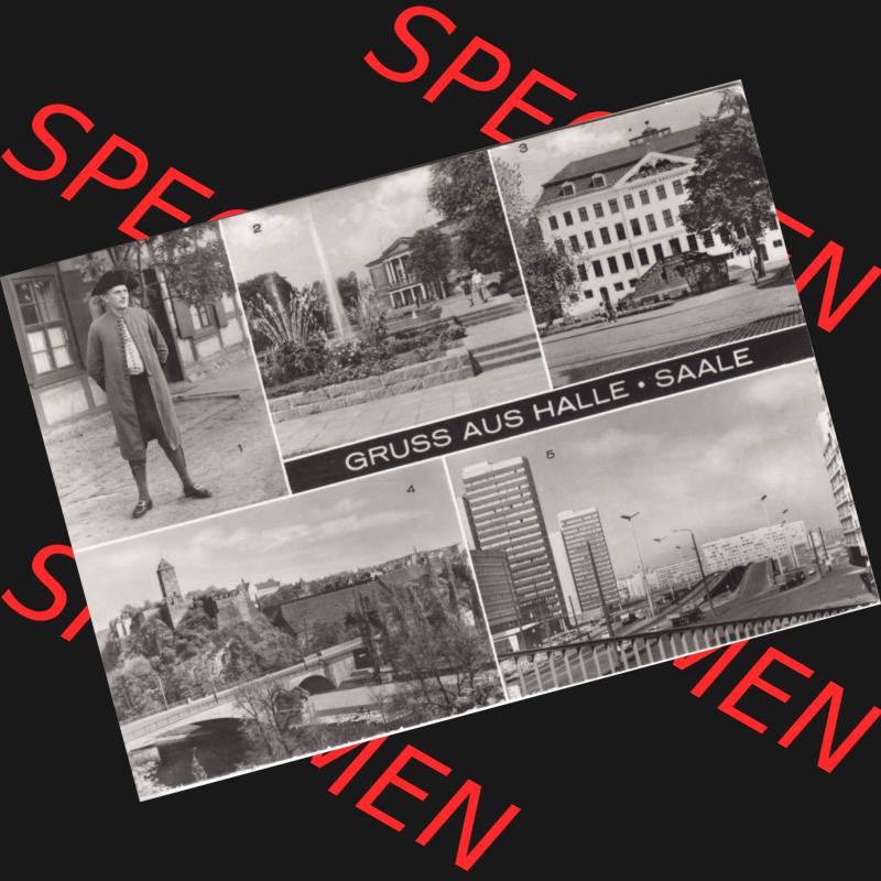Ansichtskarte DDR Bezirk Halle, Stadtkreis Halle? Unbekannt: In s/w Schwarzweiß 1984Hallore, Theater des FRiedens, Franckern Stiftung, Giebichenstein (1) Sammlung