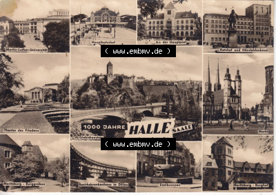 Ansichtskarte DDR Bezirk Halle, Stadtkreis Halle? Unbekannt: In s/w Schwarzweiß 1961, Mehrbildkarte, Martin-Luther-Universität,... Sammlung