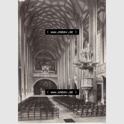 Ansichtskarte DDR Bezirk Halle, Stadtkreis Halle? Unbekannt: In s/w Schwarzweiß Inneres der Marktkirche, erbaut 1528-1554 (1) Sammlung