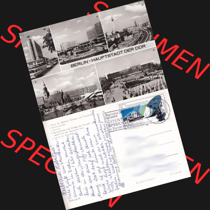 Ansichtskarte Berlin der DDR Berlin - Hauptstadt der DDR, Sonderstempel Nutzen Sie unsere Öffentlichen Sprechstunden in ihrem Wohngebiet. DDR Postkarte aus privater Sammlung-Konvolut... Sammlung