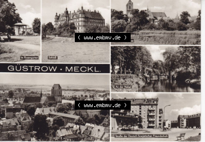 Ansichtskarte Bezirk Bezirk Schwerin, Kreis Güstrow, Stadt-Güstrow 1971, Im Rosengarten, Schloss, An der Schanze, An der Nebel,... Sammlung