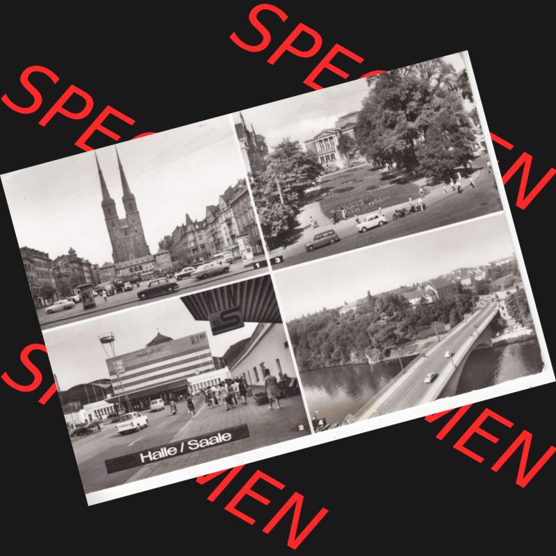 Ansichtskarte DDR Bezirk Halle, Stadtkreis Halle? Unbekannt: In s/w Schwarzweiß Hallmarkrt, Theater des Friedens, Halle-Kröllwitz (1) Sammlung