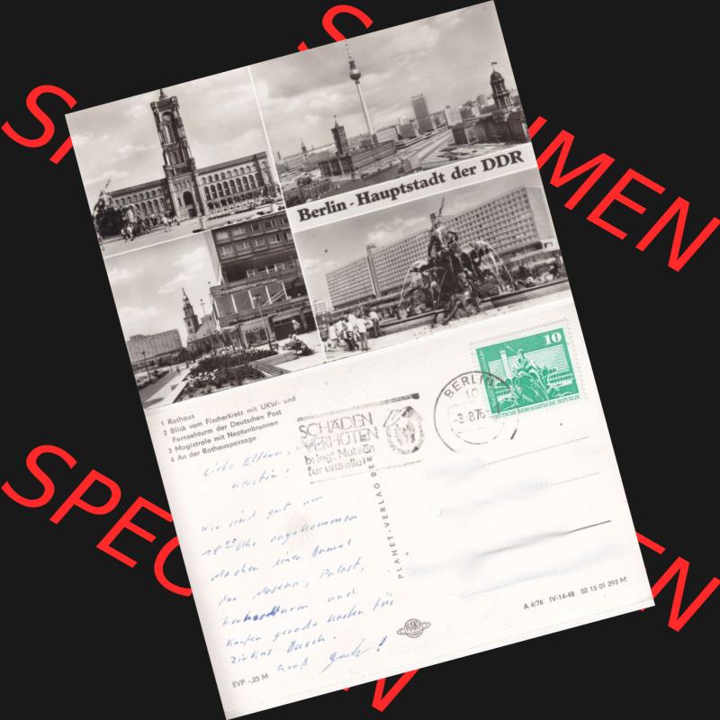 Ansichtskarte Berlin der DDR 1976, Berlin - Hauptstadt der DDR, Sonderstempel Schäden Verhüten bringt Nutzen für uns alle!. DDR Postkarte aus privater Sammlung-Konvolut... Sammlung