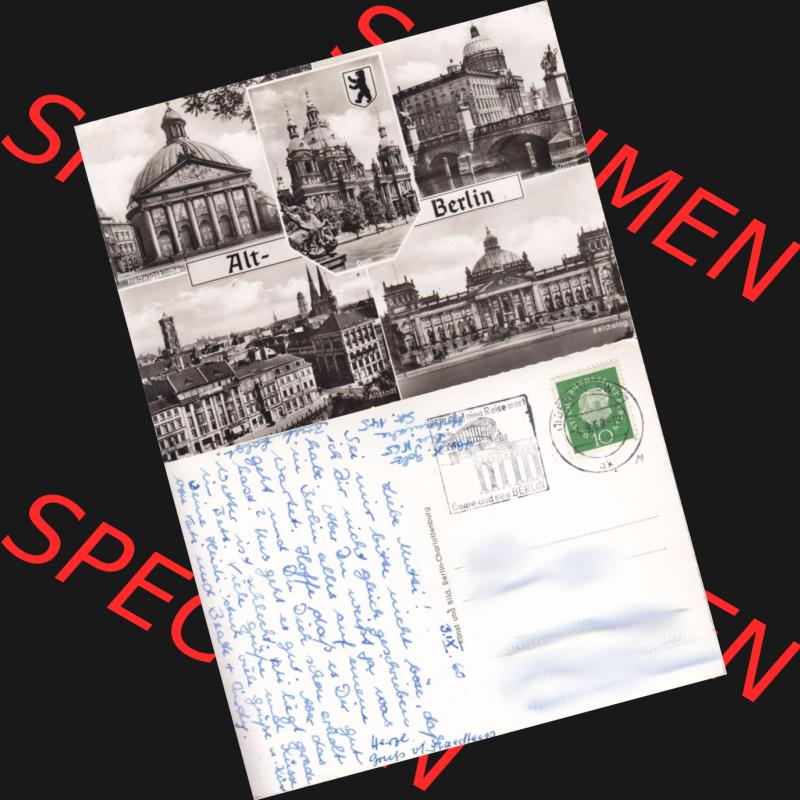 Ansichtskarte Berlin der DDR 1960, Alt-Berlin, Sonderstempel Berlin eine Reise Wert, Come and see Berlin, Brandenburger Tor. DDR Postkarte aus privater Sammlung-Konvolut... Sammlung