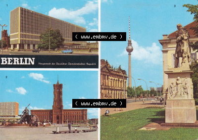 Ansichtskarte DDR Bezirk Berlin, Stadt Berlin-Mitte: 1977, Rathaus und Unter den Linden (1) Sammlung