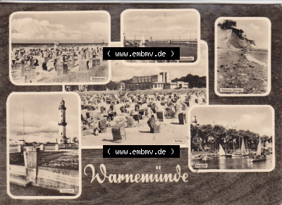 Ansichtskarte DDR Bezirk Rostock, Stadtkreis Rostock, Hansestadt Rostock, Ortsteil Seebad Warnemünde Warnemünde, Mehrbildkarte,... Sammlung