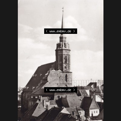 Ansichtskarte DDR Bezirk Dresden, Kreis Bautzen, Stadt Bautzen: In s/w Schwarzweiß Postkarte Dom im Hochformat (1) Sammlung