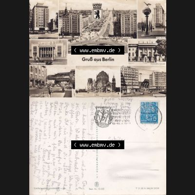 Ansichtskarte Berlin der DDR Gruß aus Berlin III. Deutsches Turn und Sportfest Sonderstempel. DDR Postkarte aus privater Sammlung-Konvolut an gelaufenen Berliner Ansichtskarten mit... Sammlung