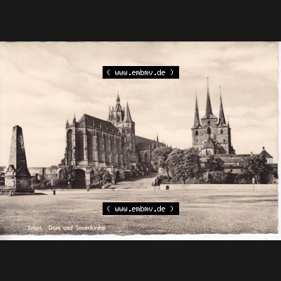Ansichtskarte Bezirk Erfurt, Stadtkreis Erfurt, Stadt Erfurt Dom und Severikirche. Ansichtskarte bzw. Postkarte aus DDR-Zeiten der Deutschen Demokratischen Republik von Bezirk... Sammlung