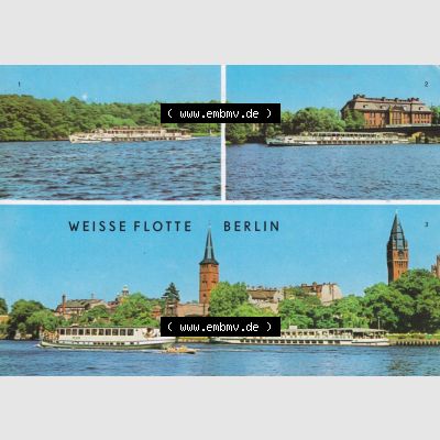 Ansichtskarte DDR Bezirk Berlin, Stadt Berlin: Weisse Flotte Berlin, Luxusschiff auf dem langen See, Köpenicker Becken (1) Sammlung