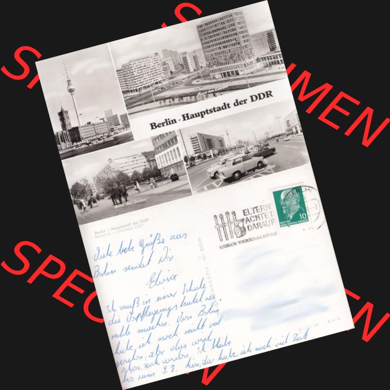 Ansichtskarte Berlin der DDR 1973, Berlin - Hauptstadt der DDR, Sonderstempel, Eltern achtet darauf, Staaatliche Versicherung der DDR. DDR Postkarte aus privater Sammlung-Konvolut... Sammlung
