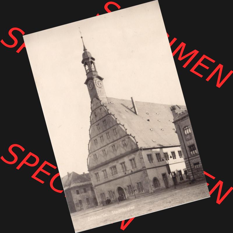Ansichtskarte Bezirk Karl-Marx-Stadt, Landkreis Zwickau-Land, Stadt Zwickau der DDR 1958, Stadttheater. DDR Postkarte aus privater Sammlung-Konvolut an gelaufenen Ansichtskarten... Sammlung