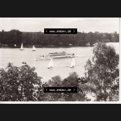 Ansichtskarte DDR Bezirk Berlin, Stadt Berlin: In s/w Schwarzweiß Postkarte Luxusfahrgastschiff der Weißen Flotte (1) Sammlung