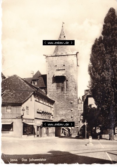 Ansichtskarte DDR Bezirk Gera, Stadtkreis Jena, Stadt Jena: In s/w Schwarzweiß Das Johannestor (1) Sammlung