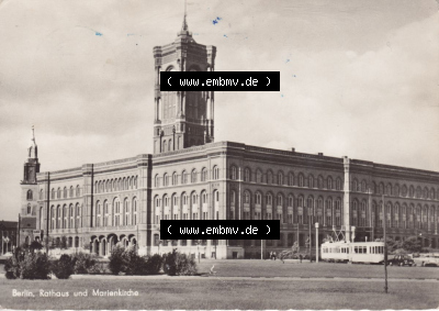 Ansichtskarte DDR Bezirk Berlin, Stadt Berlin-Mitte: Rathaus und Marienkirche (1) Sammlung