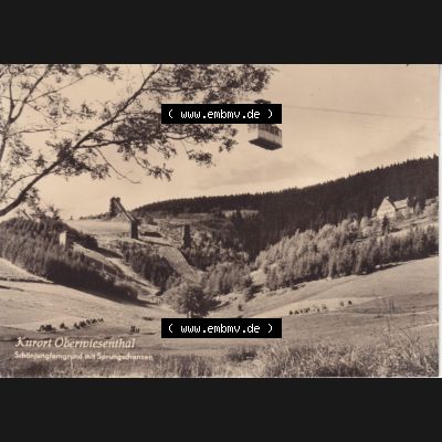 Ansichtskarte Bezirk Karl-Marx-Stadt, Landkreis Annaberg, Stadt Oberwiesenthal Schönjungferngrund mit Sprungschanzen. Ansichtskarte bzw. Postkarte aus DDR-Zeiten der Deutschen... Sammlung
