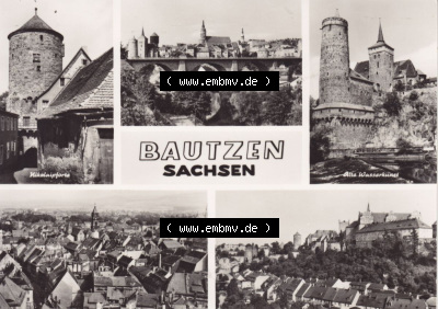 Ansichtskarte DDR Bezirk Dresden, Kreis Bautzen, Stadt Bautzen: In s/w Schwarzweiß Postkarte Nikolaipforte, Alte Wasserkunst... Sammlung