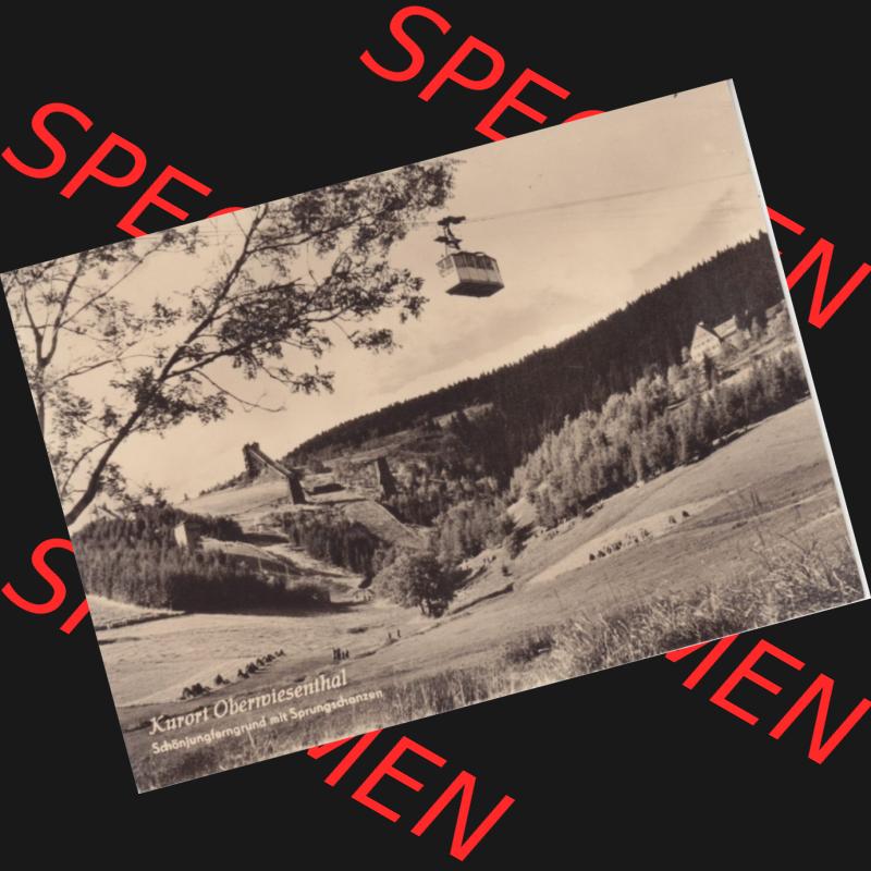 Ansichtskarte Bezirk Karl-Marx-Stadt, Landkreis Annaberg, Stadt Oberwiesenthal Schönjungferngrund mit Sprungschanzen. Ansichtskarte bzw. Postkarte aus DDR-Zeiten der Deutschen... Sammlung