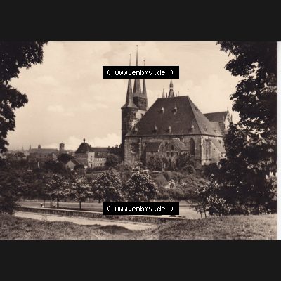 Ansichtskarte Bezirk Erfurt, Stadtkreis Erfurt, Stadt Erfurt Der Dom vom Petersberg aus gesehen. Ansichtskarte bzw. Postkarte aus DDR-Zeiten der Deutschen Demokratischen Republik... Sammlung