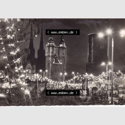 Ansichtskarte DDR Bezirk Halle, Stadtkreis Halle? Unbekannt: In s/w Schwarzweiß Weihnachtsmarkt (1) Sammlung