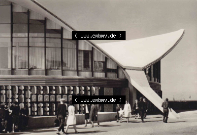 Ansichtskarte DDR Bezirk Rostock, Stadtkreis Rostock, Hansestadt Rostock, Ortsteil Seebad Warnemünde DDR, Warnemünde Konsum-Gaststätte... Sammlung