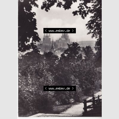 Ansichtskarte Bezirk Erfurt, Stadtkreis Erfurt, Stadt Erfurt Blick von der Gartenschau. Ansichtskarte bzw. Postkarte aus DDR-Zeiten der Deutschen Demokratischen Republik von Bezirk... Sammlung