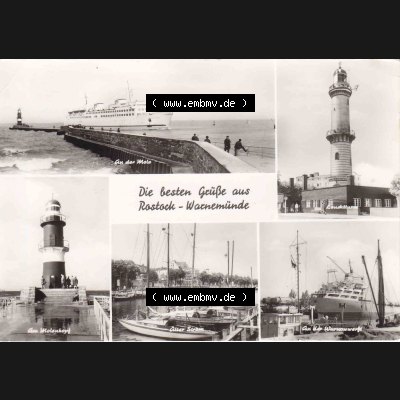 Ansichtskarte DDR Bezirk Rostock, Stadtkreis Rostock, Hansestadt Rostock, Ortsteil Seebad Warnemünde DDR, Die besten Grüße aus Rostock-Warnemünde (1) Sammlung