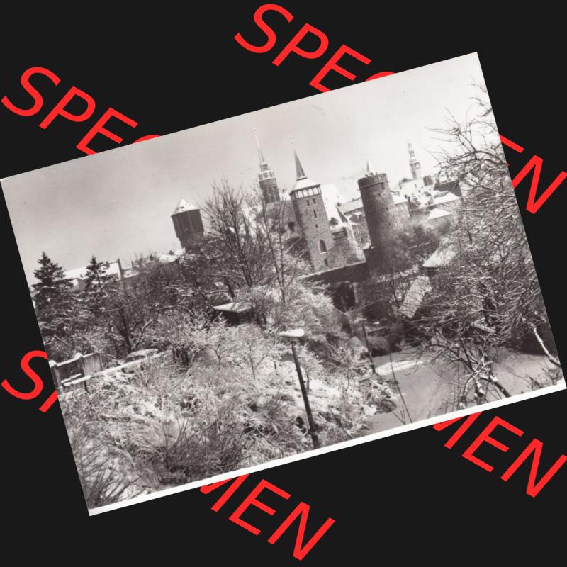 Ansichtskarte DDR Bezirk Dresden, Kreis Bautzen, Stadt Bautzen: In s/w Schwarzweiß Postkarte 1985, Blick vom Scharfenweg zur Altstadt (1) Sammlung