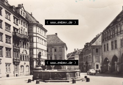Ansichtskarte DDR Bezirk Dresden, Kreis Görlitz, Stadt Görlitz: In s/w Schwarzweiß Untermarkt mit Laubengängen (1) Sammlung