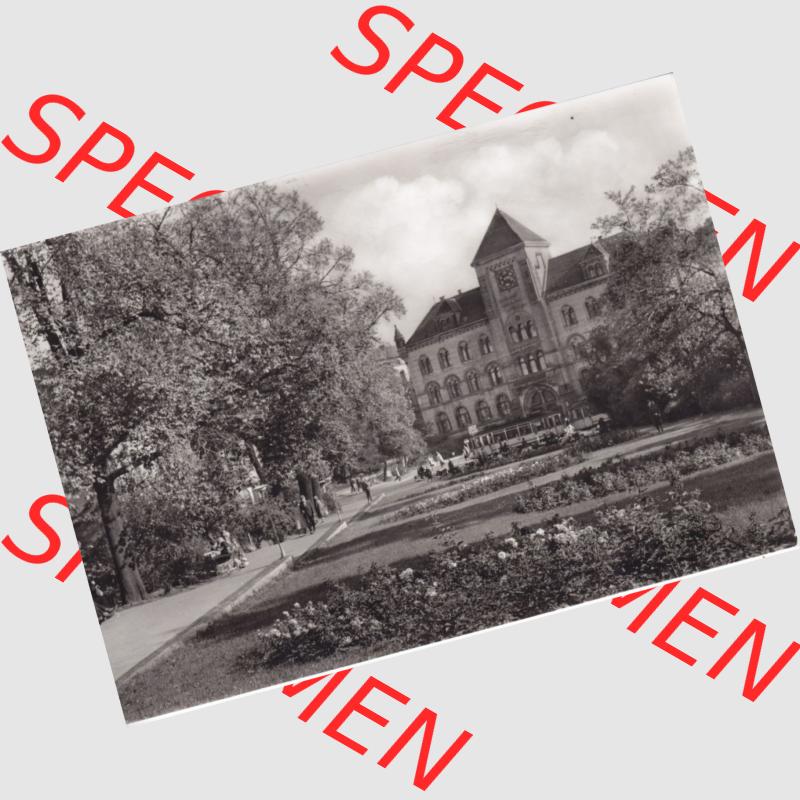 Ansichtskarte DDR Bezirk Halle, Stadtkreis Halle? Unbekannt: In s/w Schwarzweiß Am Postamt (1) Sammlung