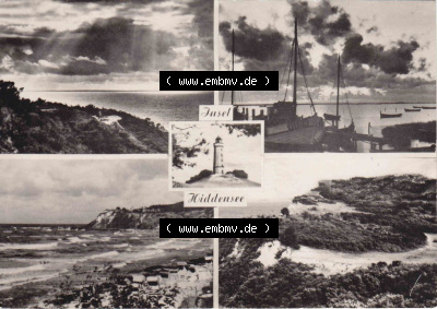 s/w - schwarzweiß Ansichtskarte bzw. Postkarte aus DDR-Zeiten, Insel Hiddensee im Norden der DDR Sammlung