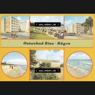 Ansichtskarte DDR Bezirk Rostock, Kreis Rügen, Ostseebad Binz, in Farbe - Color DDR, Ostseebad Binz auf Rügen. Ansichtskarte bzw. Postkarte in Farbe /... Sammlung
