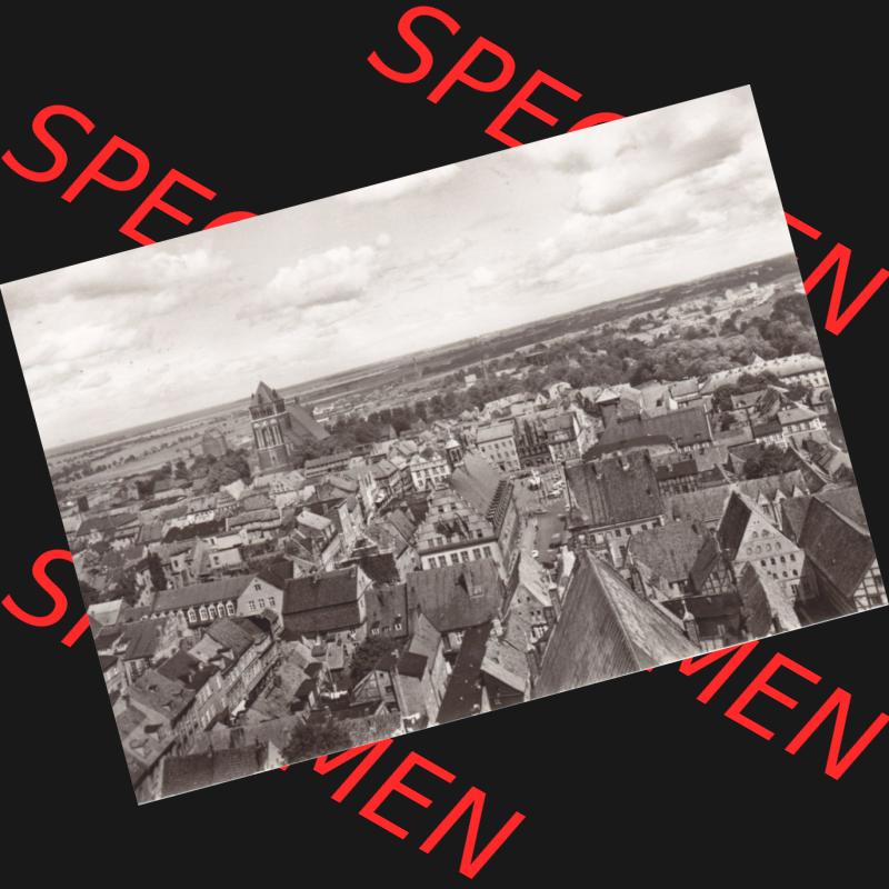 Ansichtskarte DDR Bezirk Rostock, Kreis Greifswald unsortiert Stadtansicht aus der Luft, gelaufen. Ansichtskarte bzw. Postkarte in schwarzweiß - s/w aus DDR-Zeiten der... Sammlung