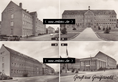 Ansichtskarte bzw. Postkarte in schwarzweiß - s/w aus DDR-Zeiten, Bezirk Rostock, Kreis Greifswald, unsortierte DDR-Sammlung Sammlung