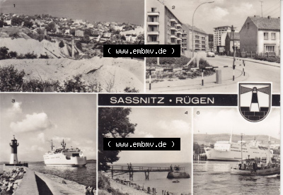 Ansichtskarte bzw. Postkarte aus DDR-Zeiten, Stadt Sassnitz im Norden der DDR Sammlung