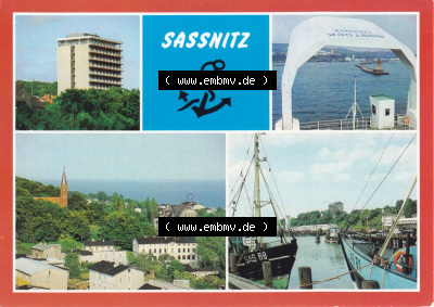 Ansichtskarte bzw. Postkarte aus DDR-Zeiten, Stadt Sassnitz im Norden der DDR Sammlung