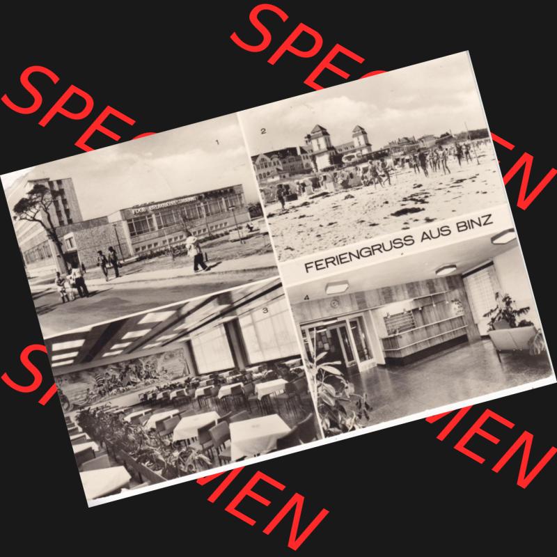 Alte Ansichtskarte DDR Bezirk Rostock, Kreis Rügen, Ostseebad Binz, 1982, Ostseebad Binz auf Rügen, FDGB-Urlauberrestaurant Rügen, Am Strand. Ansichtskarte... Sammlung