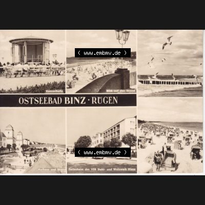 Alte Ansichtskarte DDR Bezirk Rostock, Kreis Rügen, Ostseebad Binz, 1970, Binz Ostseebad auf Rügen der DDR. Ansichtskarte bzw. Postkarte in s/w - schwarzweiß... Sammlung