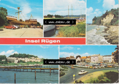 Ansichtskarte bzw. Postkarte aus DDR-Zeiten, Bezirk Rostock, Kreis Rügen, Grüße der Insel Rügen der DDR Sammlung