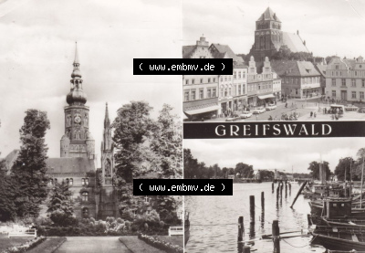 Ansichtskarte bzw. Postkarte in schwarzweiß - s/w aus DDR-Zeiten, Bezirk Rostock, Kreis Greifswald, unsortierte DDR-Sammlung Sammlung