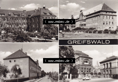 Ansichtskarte bzw. Postkarte in schwarzweiß - s/w aus DDR-Zeiten, Bezirk Rostock, Kreis Greifswald, unsortierte DDR-Sammlung Sammlung