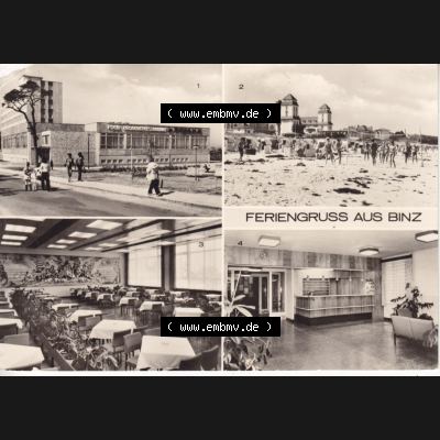 Alte Ansichtskarte DDR Bezirk Rostock, Kreis Rügen, Ostseebad Binz, 1982, Ostseebad Binz auf Rügen, FDGB-Urlauberrestaurant Rügen, Am Strand. Ansichtskarte... Sammlung