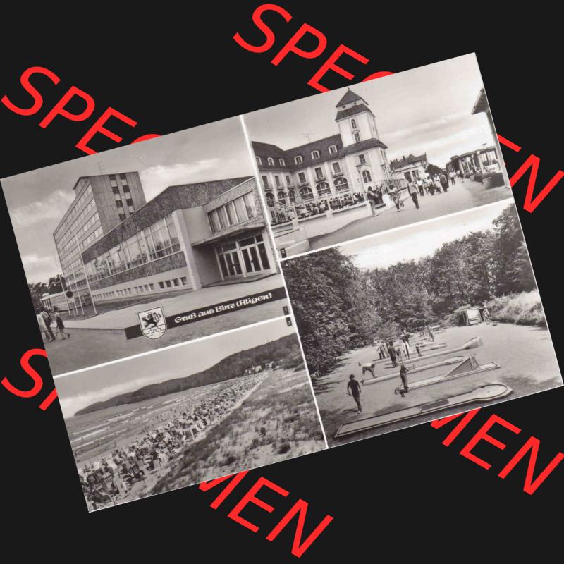Alte Ansichtskarte DDR Bezirk Rostock, Kreis Rügen, Ostseebad Binz, DDR, Gruß aus Binz (Rügen). Ansichtskarte bzw. Postkarte in s/w -... Sammlung