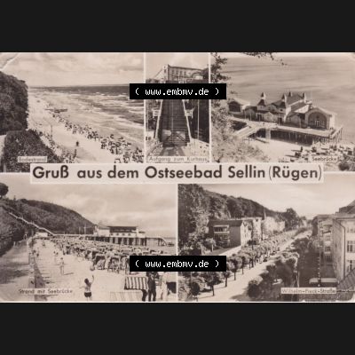 Ansichtskarte DDR Bezirk Rostock, Kreis Rügen, Ostseebad Sellin 1962, Gruß aus dem Ostseebad Sellin (Rügen). Ansichtskarte bzw. Postkarte aus DDR-Zeiten... Sammlung
