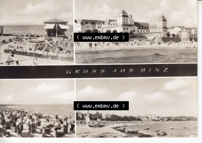 Ansichtskarte bzw. Postkarte in s/w - schwarzweiß aus DDR-Zeiten, Bezirk Rostock, Kreis Rügen Ostseebad Binz, eine Binzer DDR-Sammlung Sammlung