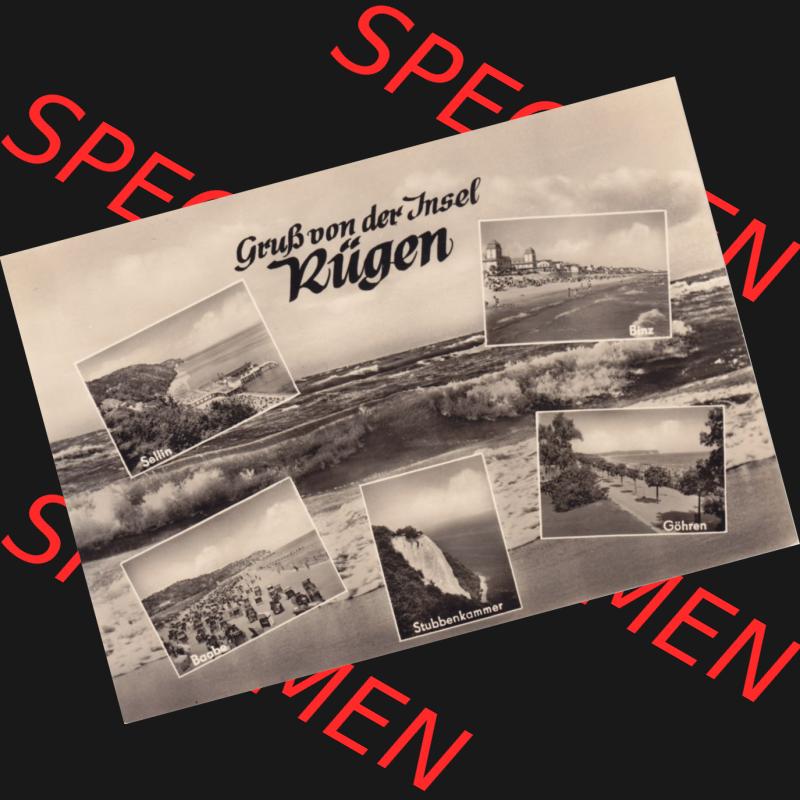 Ansichtskarte DDR Bezirk Rostock, Kreis Rügen, Insel Rügen allgemein, Gruß von der Insel Rügen, Sellin, Binz, Baabe, Stubbenkammer und Göhren.... Sammlung