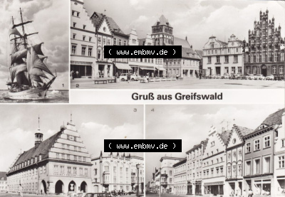 Ansichtskarte bzw. Postkarte in schwarzweiß - s/w aus DDR-Zeiten, Bezirk Rostock, Kreis Greifswald, unsortierte DDR-Sammlung Sammlung
