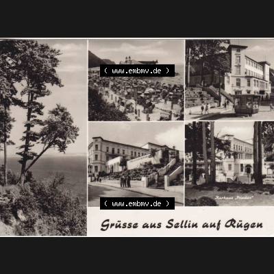 Ansichtskarte DDR Bezirk Rostock, Kreis Rügen, Ostseebad Sellin: DDR Verbraucherpreis M -,25 Best.-Nr. G 2213, Grüße aus Sellin auf Rügen.... Sammlung